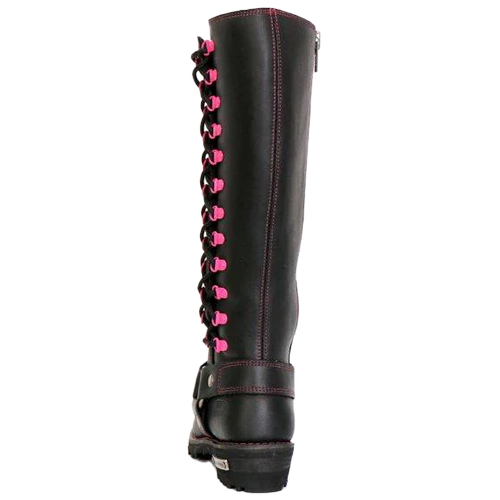 14-Inch Knee-High Harness Boot with Pink Accents