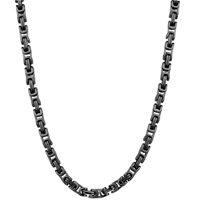 7mm Gunmetal Stainless Steel Byzantine Chain Necklace 🖤⛓