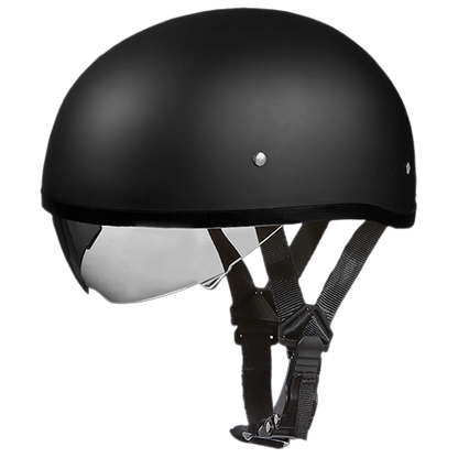 Daytona Skull Cap with Inner Shield in Dull Black 🖤💀