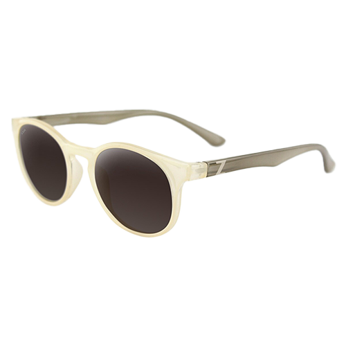 A pair of glossy sand and gray frame sunglasses with brown gradient lenses, designed for everyday wear.