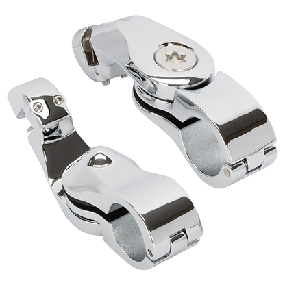 Adjustable 2.5 Inch Angled Chrome Motorcycle Foot Peg Mounts