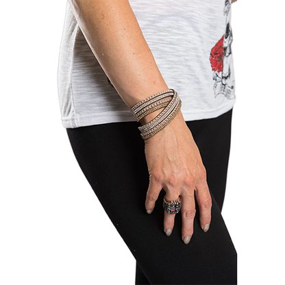 Biker Jewelry With Silver Studs And Sparkle