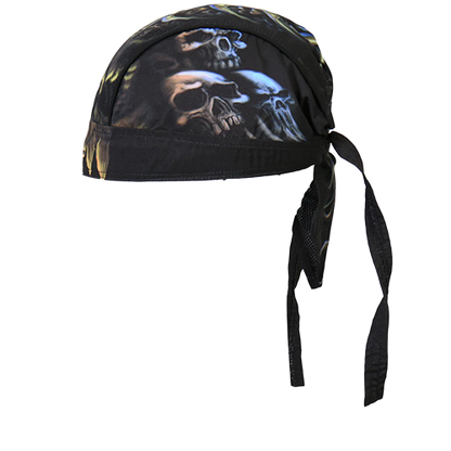 Motorcycle Skull Headwrap With Mesh Lining
