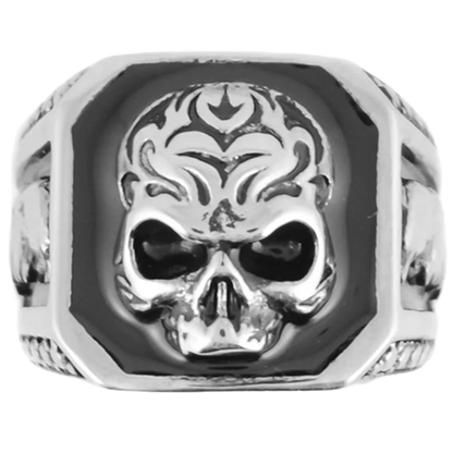 Skull & Eagle Ring – Stainless Steel Square Top Design