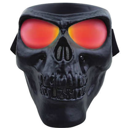 Black skull face mask with red coating and G-Tech lens