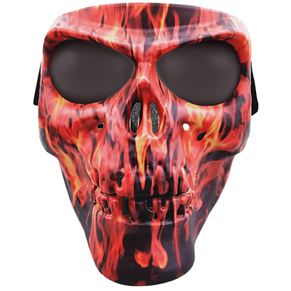 Skull Face Mask – Flame with Smoke Coating G-Tech Lens