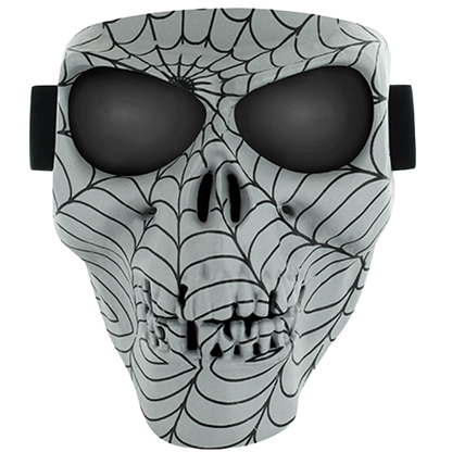 Skull Face Mask – Grey Spiderweb with Smoke Coating G-Tech Lens