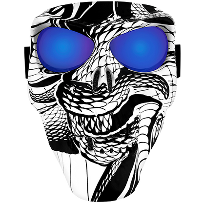 Skull Face Mask – Snake with Blue Coating G-Tech Lens