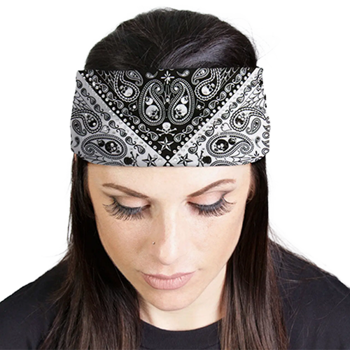 Skull Paisley Chevron Rhinestone Crystal Headband Wrap 💀✨