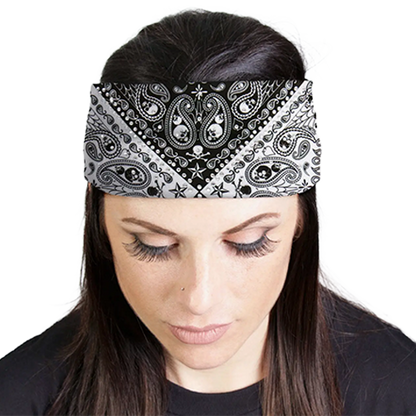 Skull Paisley Chevron Rhinestone Crystal Headband Wrap 💀✨