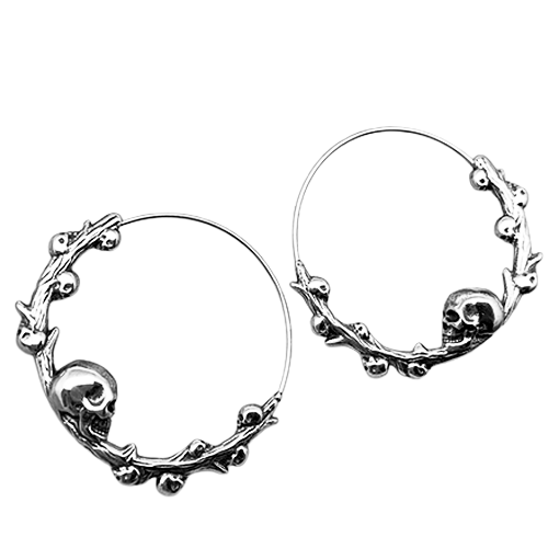 Skull Wreath Hoop Earrings 💀🖤