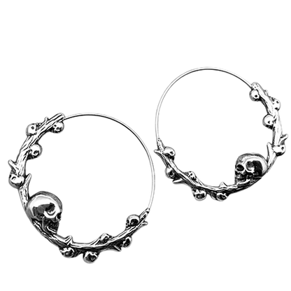 Skull Wreath Hoop Earrings 💀🖤