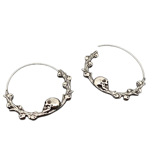 Skull Wreath Hoop Earrings 💀🖤