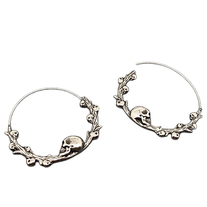 Skull Wreath Hoop Earrings 💀🖤