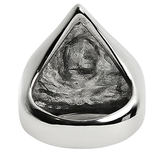 ce of spades skull ring designed in polished stainless steel