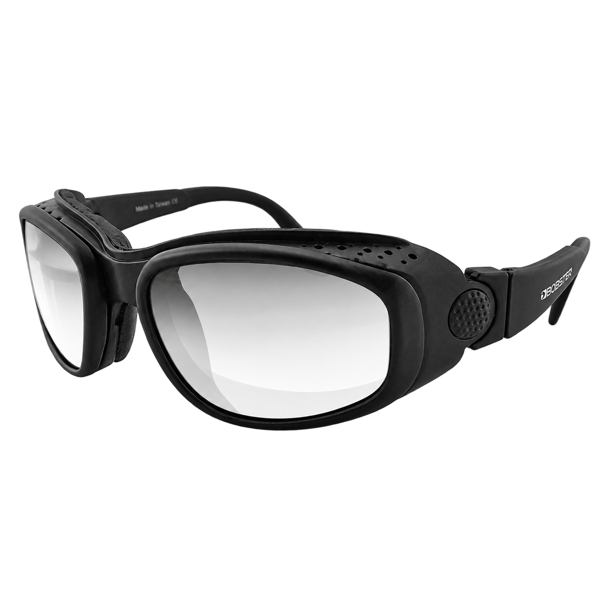Black safety glasses with clear lenses