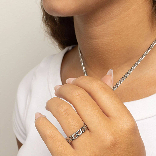 Stainless Steel Curb Chain Ring ⛓️✨