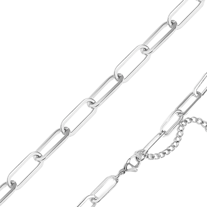 Silver chain bracelet on a white background