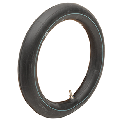 Standard 16-inch motorcycle inner tube with a TR-4 center metal valve.