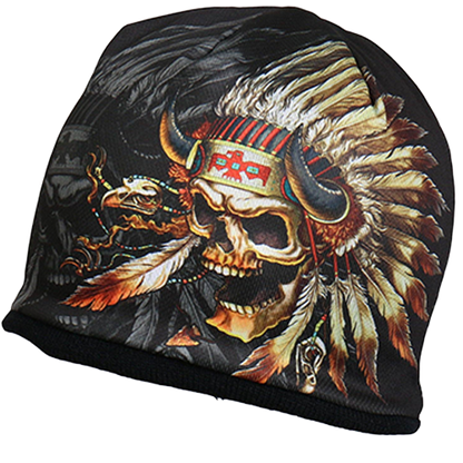 Sublimated Indian Skull Beanie 💀🪶