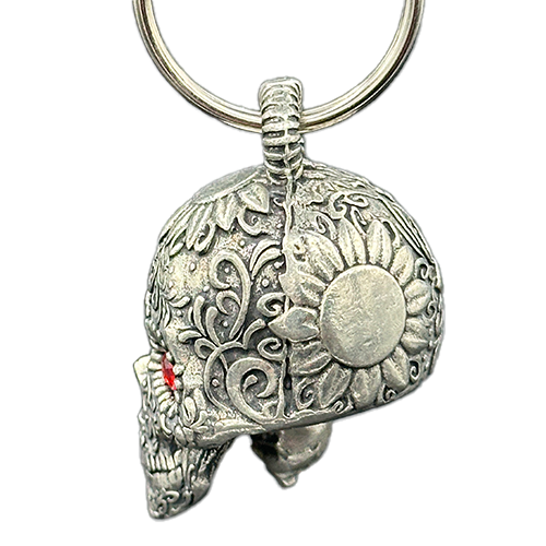 Bravo Bells Sugar Skull Motorcycle Bell With Split Ring