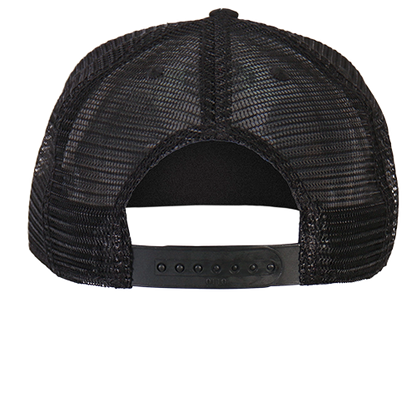 Black Snapback Cap With Tattooed For Life Patch Back View