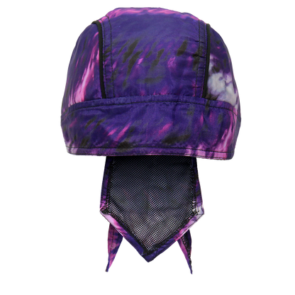 Tie Dye Motorcycle Skull Cap Headwrap Front View