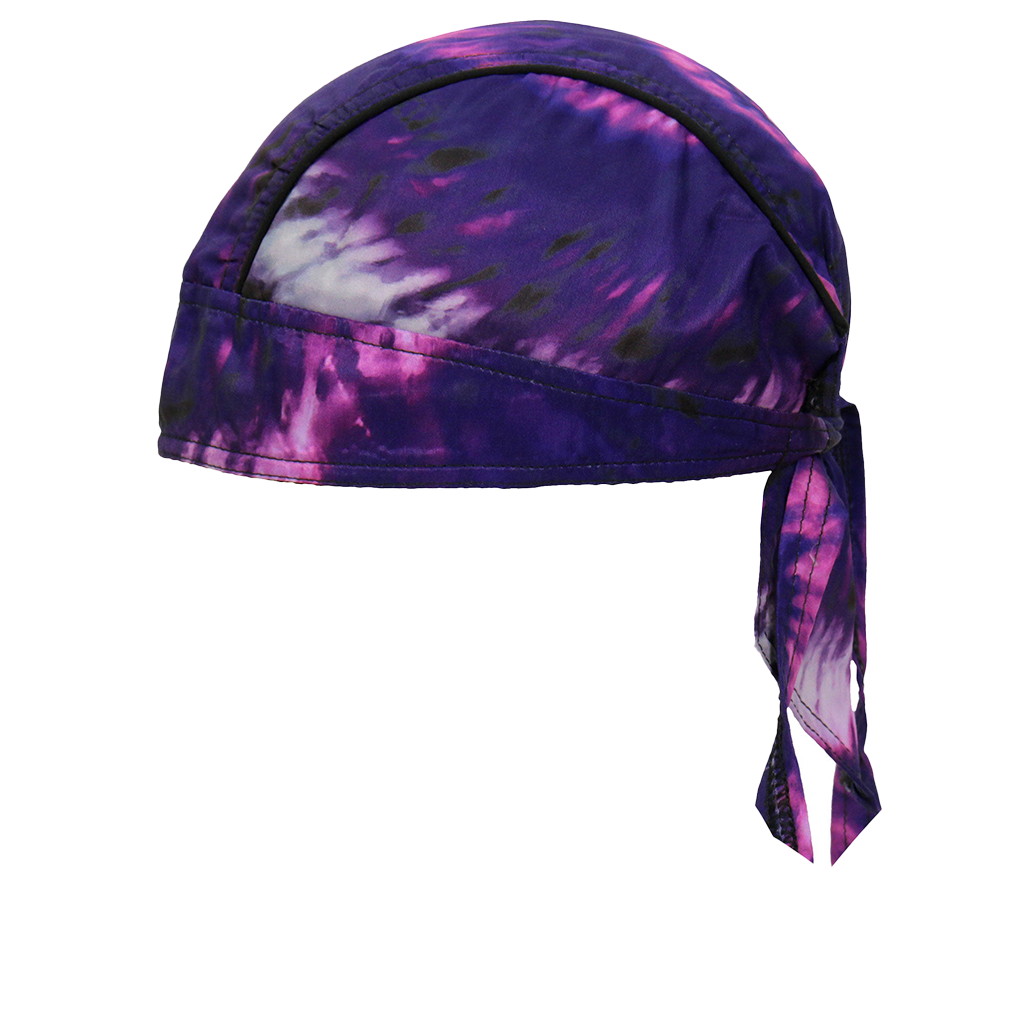 Tie Dye Motorcycle Skull Cap Headwrap Side View