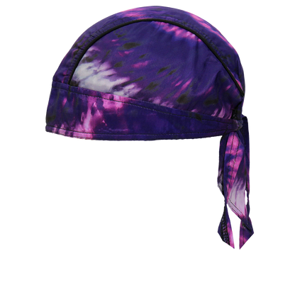 Tie Dye Motorcycle Skull Cap Headwrap Side View