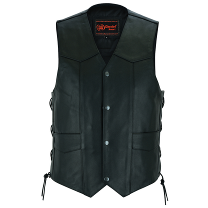 Men’s Traditional Leather Vest Reinforced Shoulders