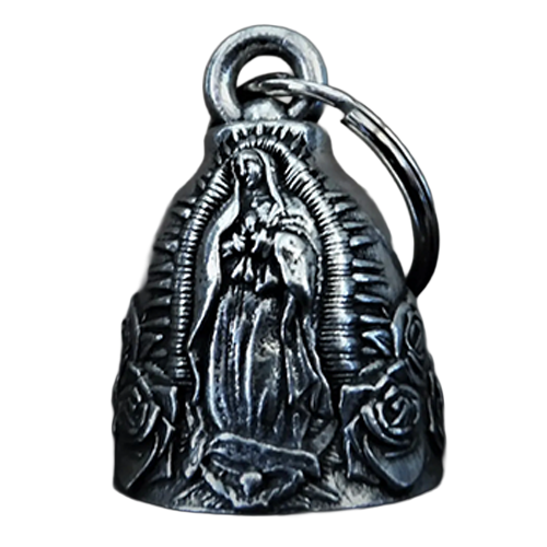 Silver bell with religious figure design