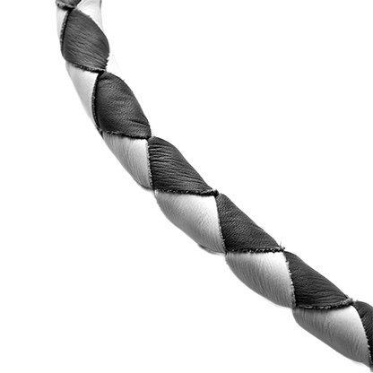 Braided Leather Whip – White & Black Color Combo