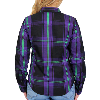 Heavyweight Cotton Plaid Flannel Shirt For Women