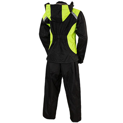 Women’s Motorcycle Rain Gear – Reflective Neon Yellow Trim