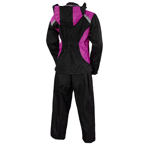 Women’s Motorcycle Rain Gear – Reflective Trim & Pink Accents