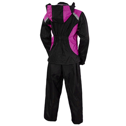 Women’s Motorcycle Rain Gear – Reflective Trim & Pink Accents