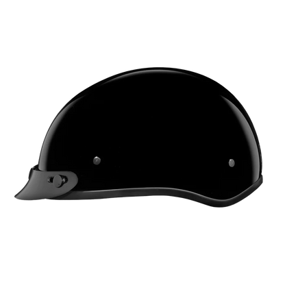 Daytona Skull Cap with Visor in Hi-Gloss Black