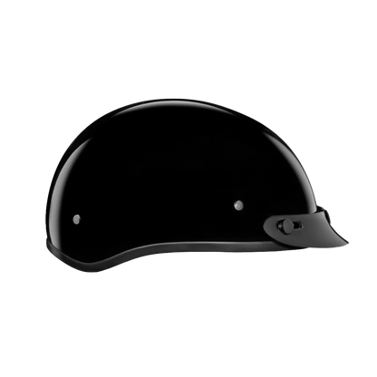 Daytona Skull Cap with Visor in Hi-Gloss Black