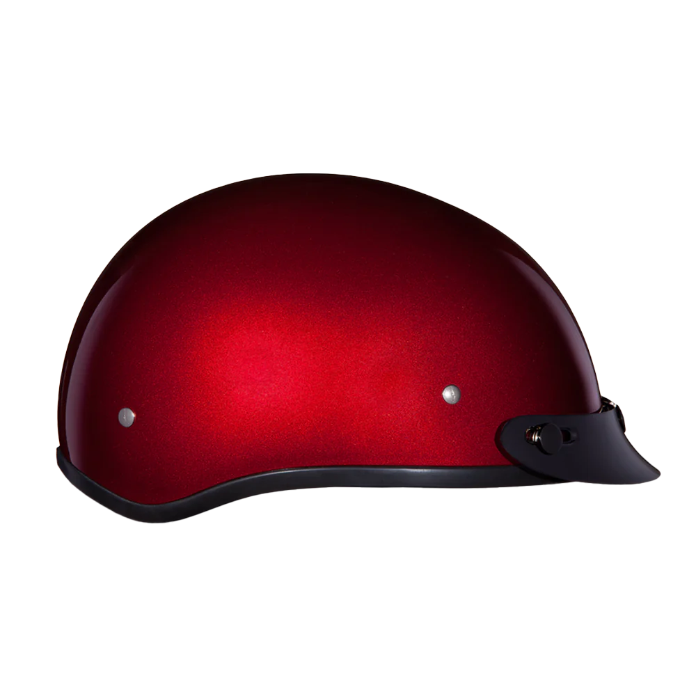 Daytona Skull Cap with Visor in Black Cherry