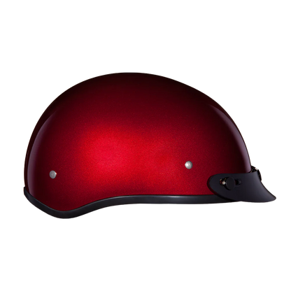 Daytona Skull Cap with Visor in Black Cherry