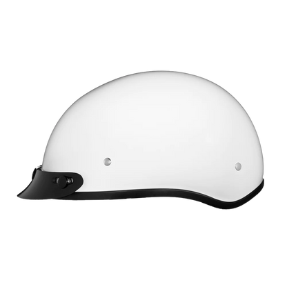 Daytona Skull Cap with Visor in Hi-Gloss White