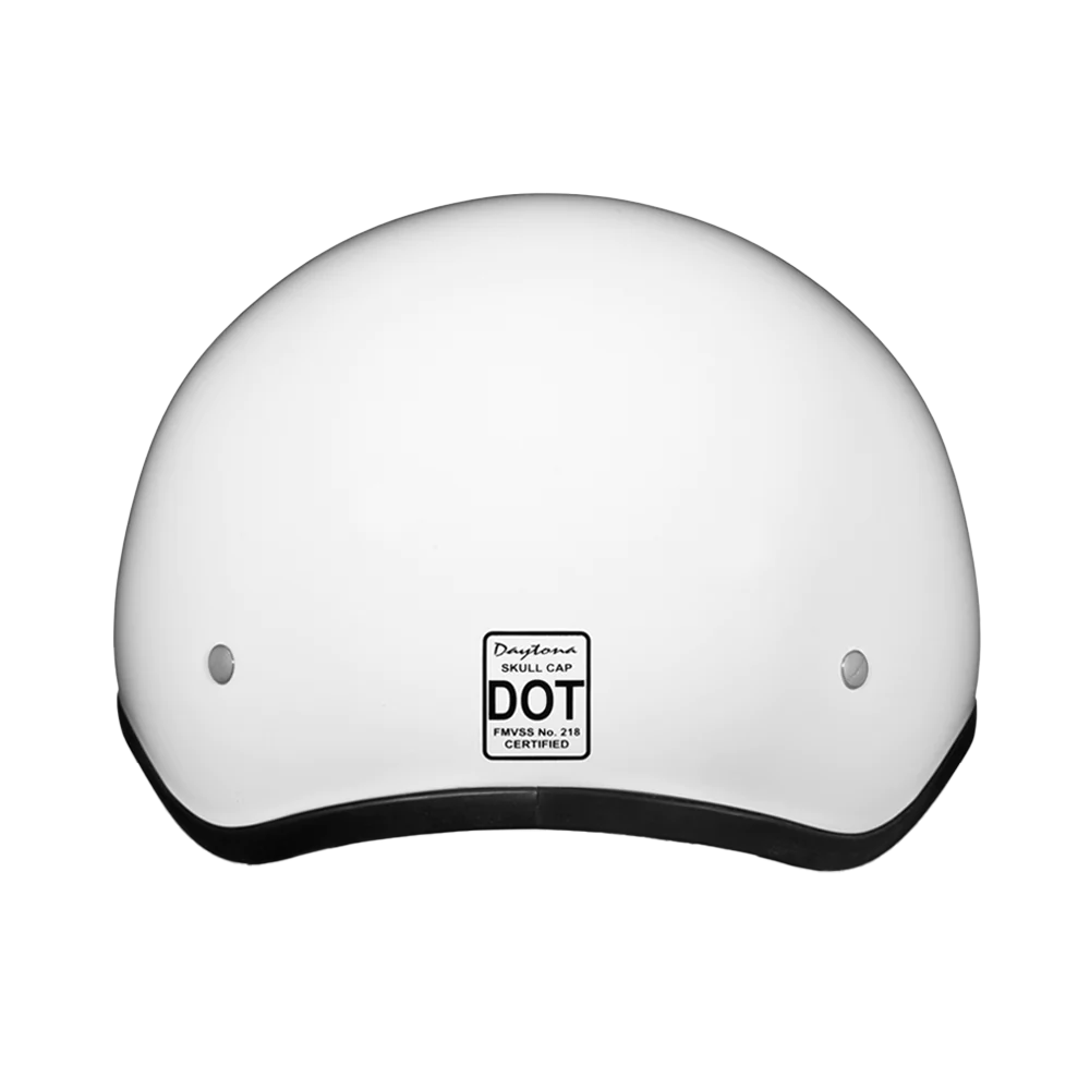 Daytona Skull Cap with Visor in Hi-Gloss White