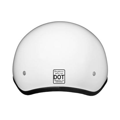 Daytona Skull Cap with Visor in Hi-Gloss White