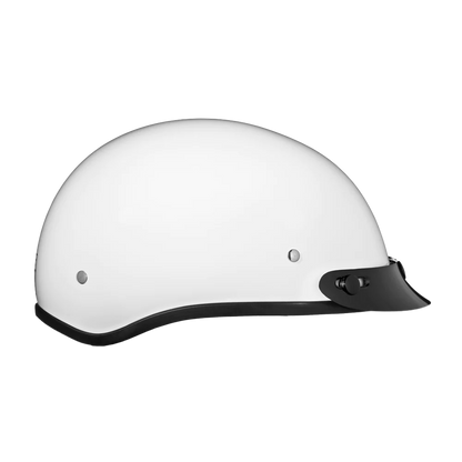 Daytona Skull Cap with Visor in Hi-Gloss White