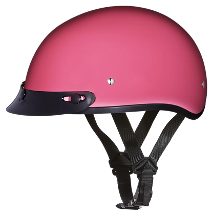 Daytona Skull Cap with Visor in Hi-Gloss Pink