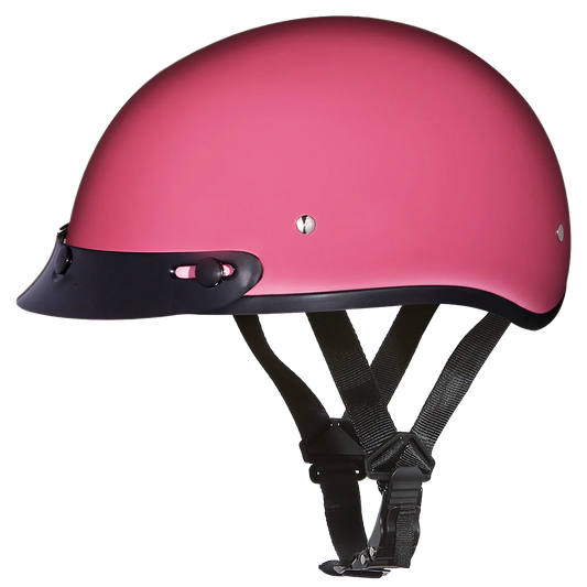 Daytona Skull Cap with Visor in Hi-Gloss Pink