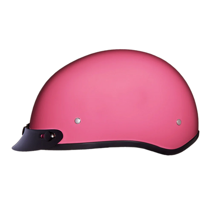 Daytona Skull Cap with Visor in Hi-Gloss Pink