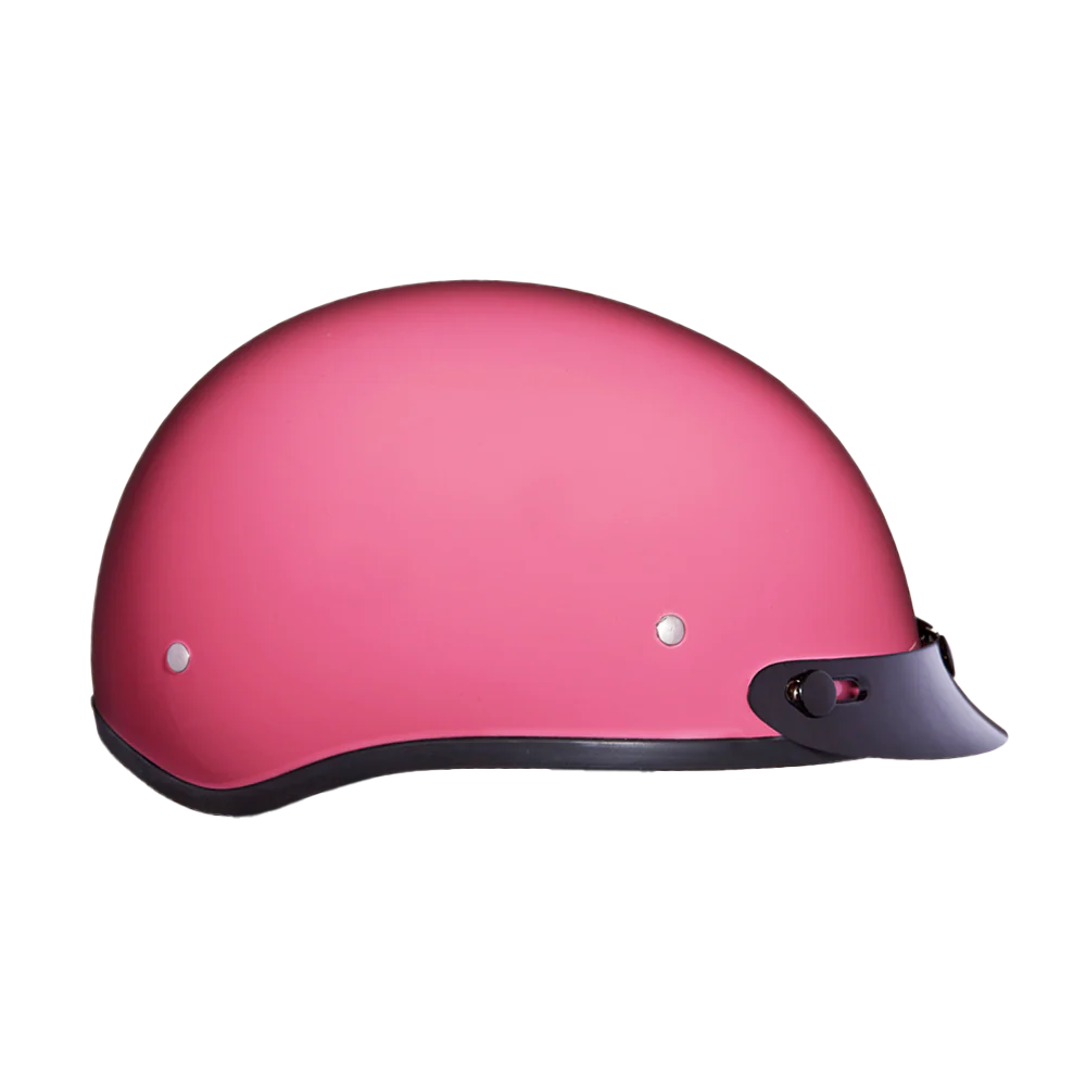 Daytona Skull Cap with Visor in Hi-Gloss Pink