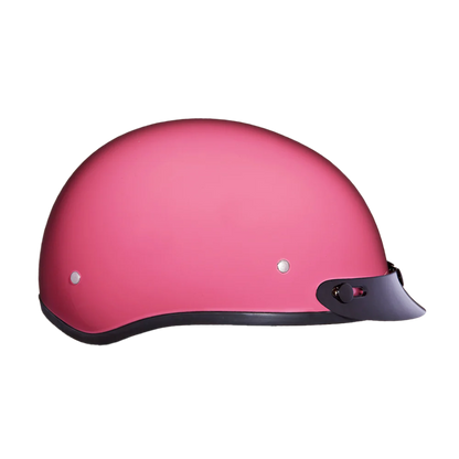 Daytona Skull Cap with Visor in Hi-Gloss Pink