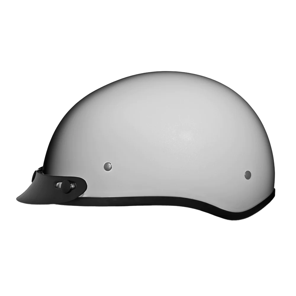 Daytona Skull Cap with Visor in Pearl White